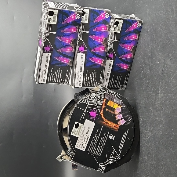 NEW Purple Party Lights String Lights Halloween Dorm Decoration Bundle (4) - Picture 1 of 9
